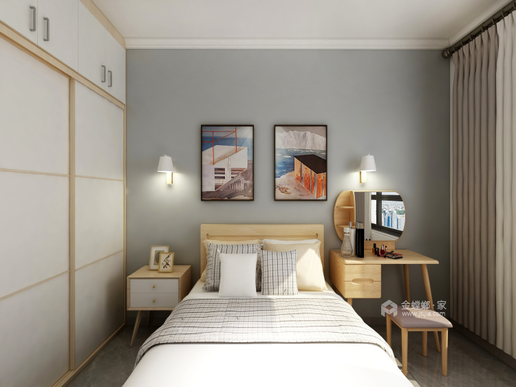 理想的家，满满的清新和舒适-卧室效果图及设计说明