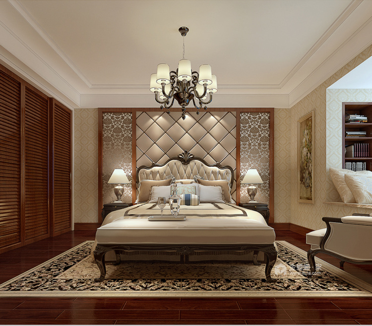 200平奢华美式风格美居大赏，静谧优雅！-卧室效果图及设计说明