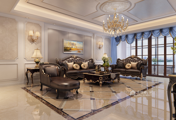 260平欧式装修，浪漫的格调-客厅效果图及设计说明