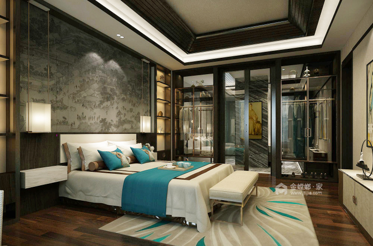 380平轻奢中式，方寸之间皆优雅-卧室效果图及设计说明
