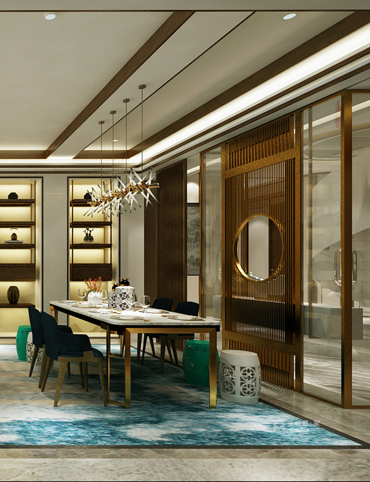380平轻奢中式，方寸之间皆优雅-餐厅效果图及设计说明