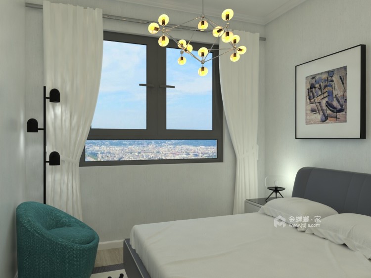 107平米现代简约风直抵人心的雅致美感-卧室效果图及设计说明