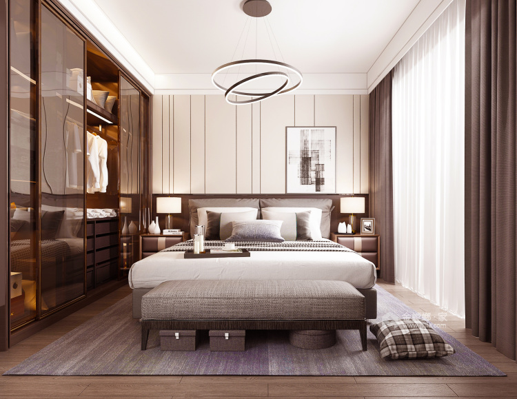 静谧时光，280平复式现代简约-卧室效果图及设计说明