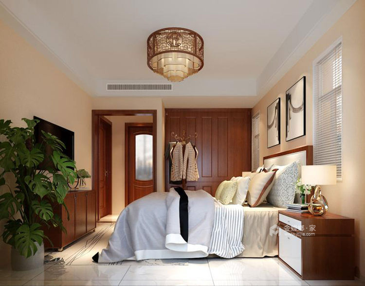 现代结合古典的装饰元素，呈现亦古亦今的空间氛围-卧室效果图及设计说明