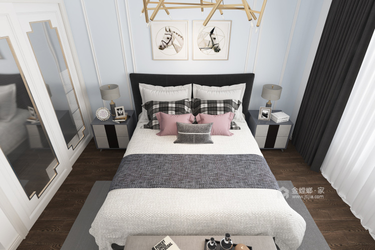 130平现代风格，运用淡雅的色彩打造美学空间-卧室效果图及设计说明