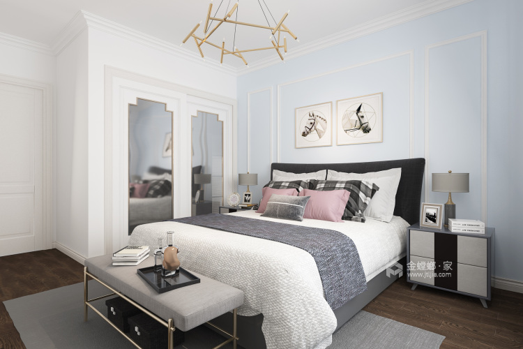 130平现代风格，运用淡雅的色彩打造美学空间-卧室效果图及设计说明
