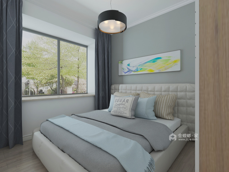 78平现代风格，浅灰色搭配，简约大气-卧室效果图及设计说明