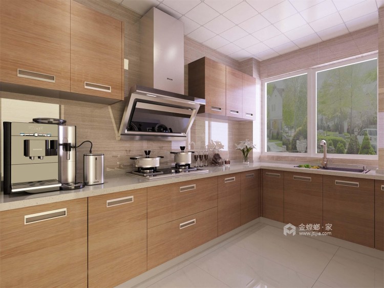 沉稳灰色搭配流畅线条，打造173平温馨舒适现代风-厨房