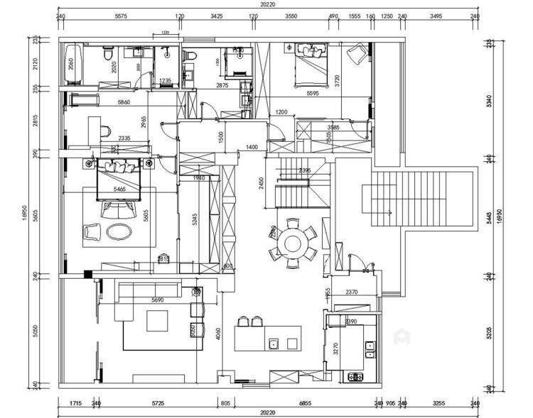 低调的灰白色系的别墅-平面设计图及设计说明
