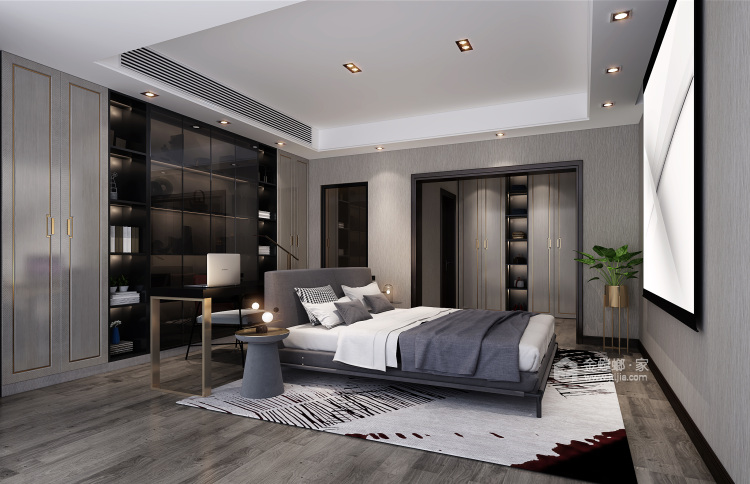 大面积留白，打造高级感的现代风-卧室效果图及设计说明