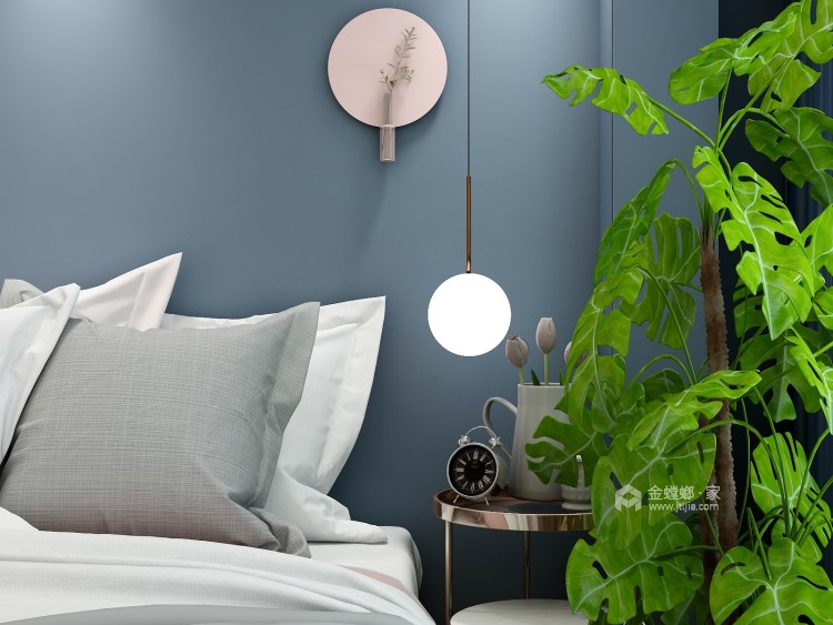 莫兰迪色系的家-卧室效果图及设计说明