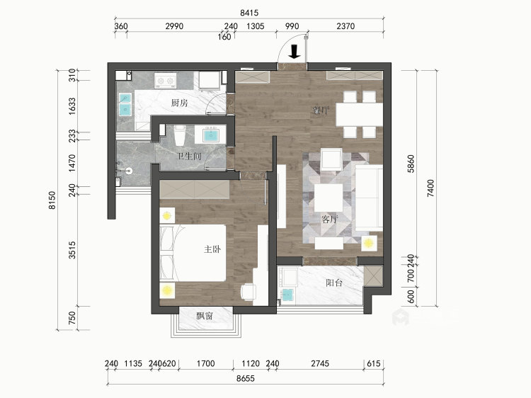 这个单身公寓，竟然是老师的家-平面设计图及设计说明