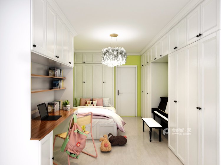 简单的白色木饰面，打造无比温馨柔和的家-卧室效果图及设计说明