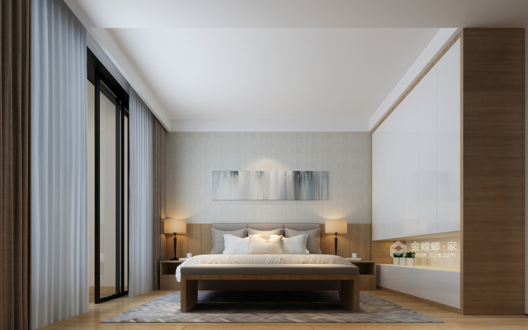 别墅的现代风格清爽不失品质-卧室效果图及设计说明