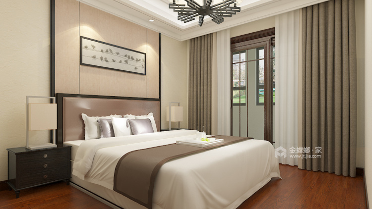 木饰面与大理石的完美结合-卧室效果图及设计说明