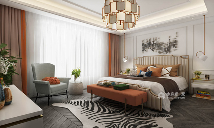 155平现代风格时尚典雅-卧室效果图及设计说明