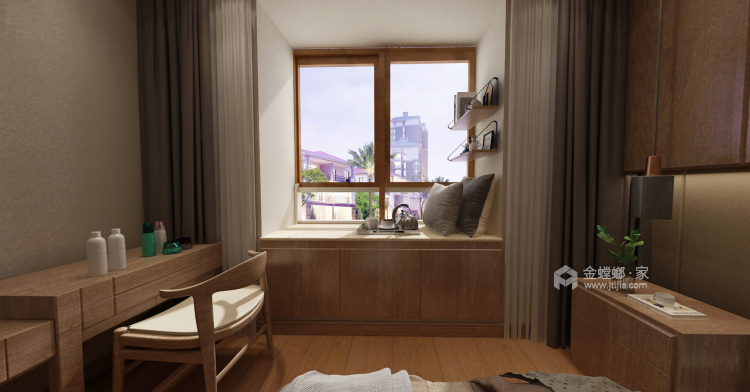 124平日式风格自然和谐-卧室效果图及设计说明