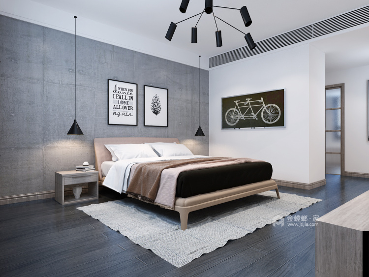 黑白灰系列，低调奢华的品质-卧室效果图及设计说明
