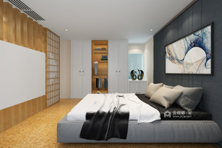 136平现代时尚温馨美屋-卧室效果图及设计说明
