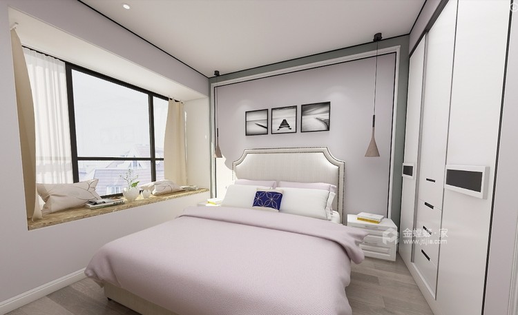 87平现代轻奢勾勒出精致感-卧室效果图及设计说明