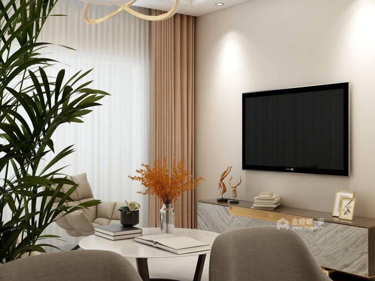 92平满足功能又极具舒适的家-客厅效果图及设计说明
