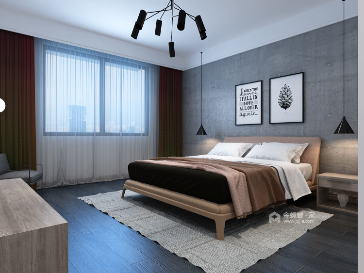 黑白灰系列，低调奢华的品质-卧室效果图及设计说明