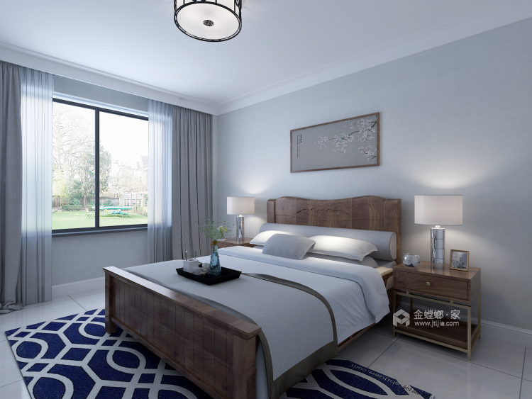 水墨清雅 125平米新中式大宅-卧室效果图及设计说明