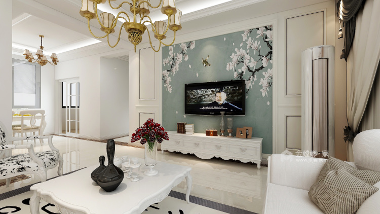 一个欧式风格的空间表达-客厅效果图及设计说明