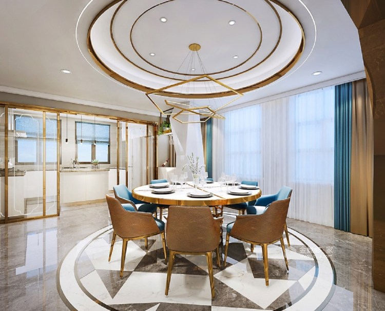 现代简约风格，空间通透，舒适美观-餐厅效果图及设计说明