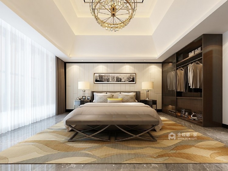 现代简约风格，空间通透，舒适美观-卧室效果图及设计说明