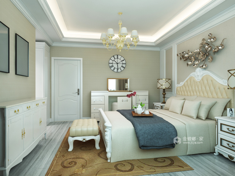 欧式+中式的搭配别墅，一家人住其乐融融-卧室效果图及设计说明
