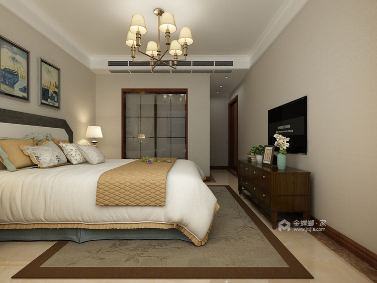 四口之家温暖的欧式风-卧室效果图及设计说明
