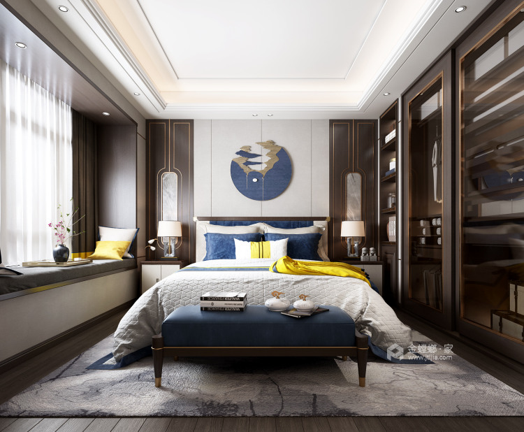 120平新中式轻奢风，优雅又温馨-卧室效果图及设计说明