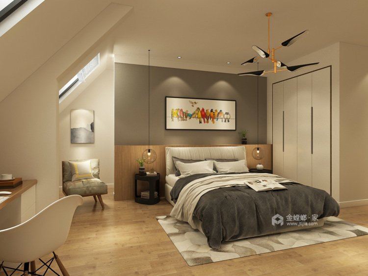 北欧风 余生和舒服的人住舒服的家-卧室效果图及设计说明