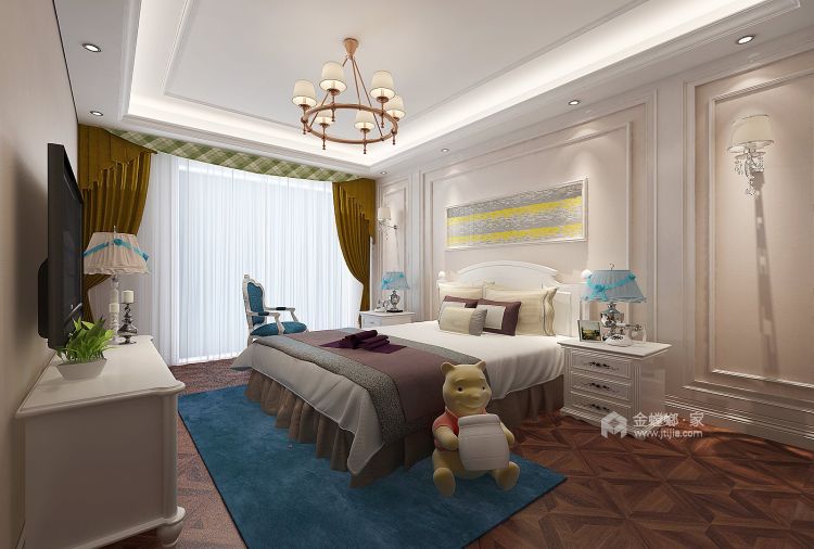大户型考虑美式是不错的选择-卧室效果图及设计说明