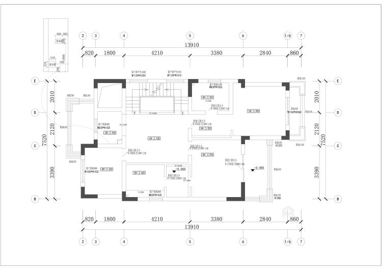 370平米的美式别墅全通透带书房-业主需求&原始结构图