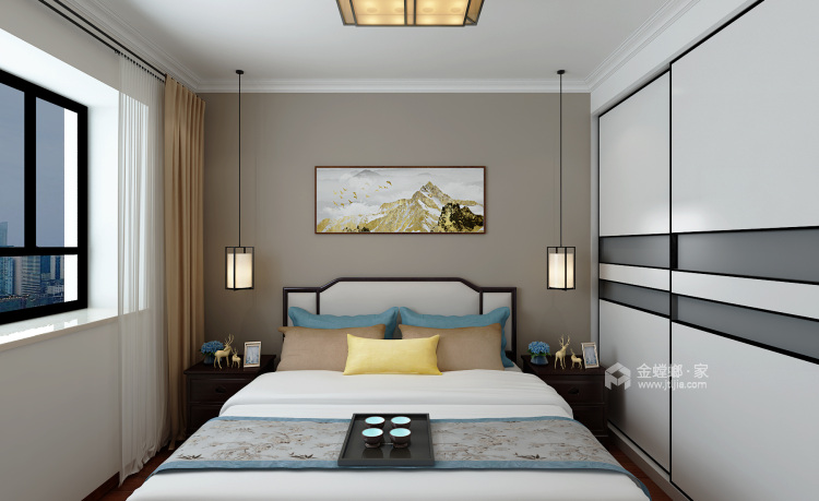 108平盛景家园中式精装修-卧室效果图及设计说明
