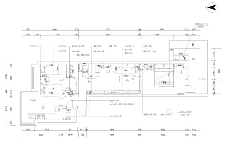 75平的老房改造实用的四口之家-平面设计图及设计说明