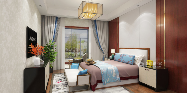 典雅稳重的新中式，从容典雅的姿态-卧室效果图及设计说明