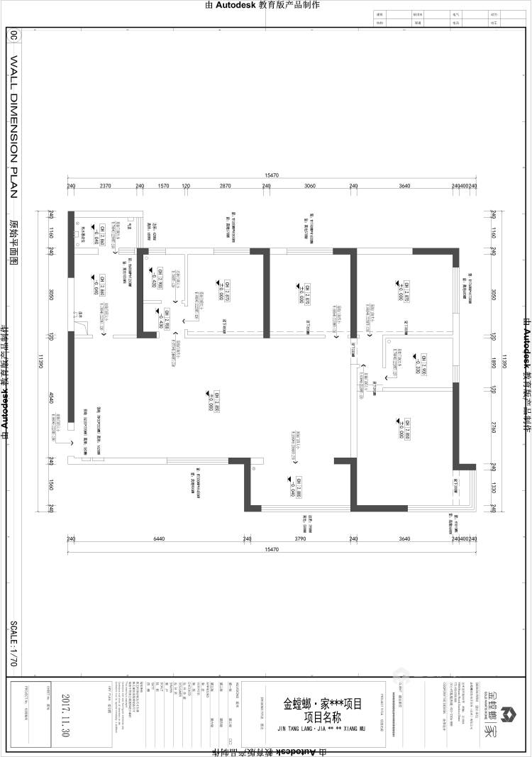 邦泰国际120平三室现代风格效果图-业主需求&原始结构图