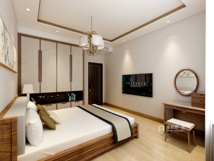 260平自建别墅现代风格精装修-卧室效果图及设计说明
