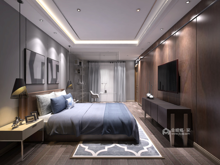 130平米气质现代风，营造知性优雅的居家氛围-卧室效果图及设计说明