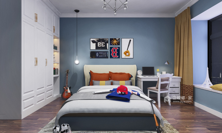 135平米现代简约主义，气质出众的温暖美家-卧室效果图及设计说明