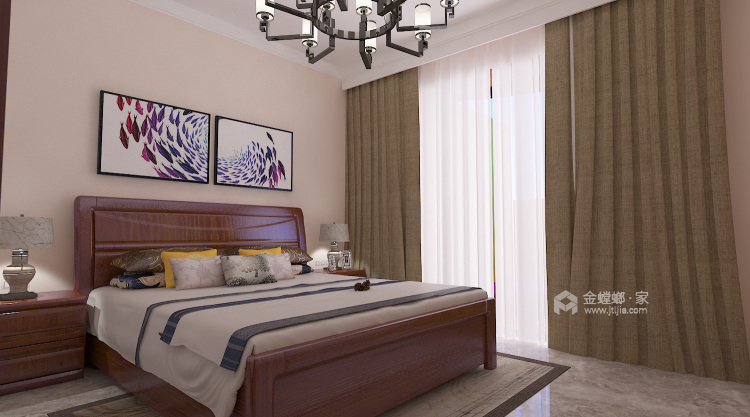 235平新中式，空间留白的韵味-卧室效果图及设计说明