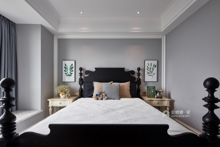 开放式大横厅 优雅美式四居-卧室效果图及设计说明