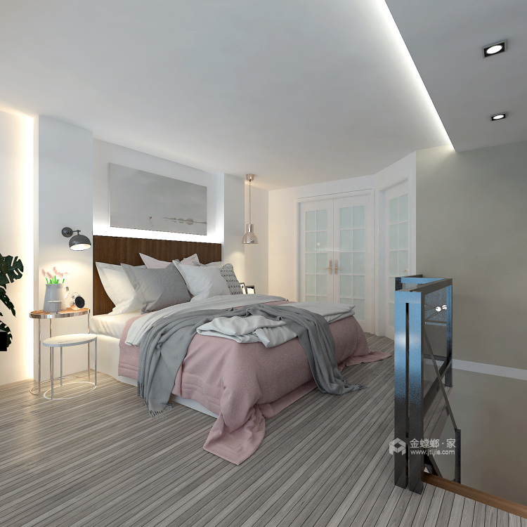40平的小复式，仍然可以是一个温暖的小家-卧室效果图及设计说明