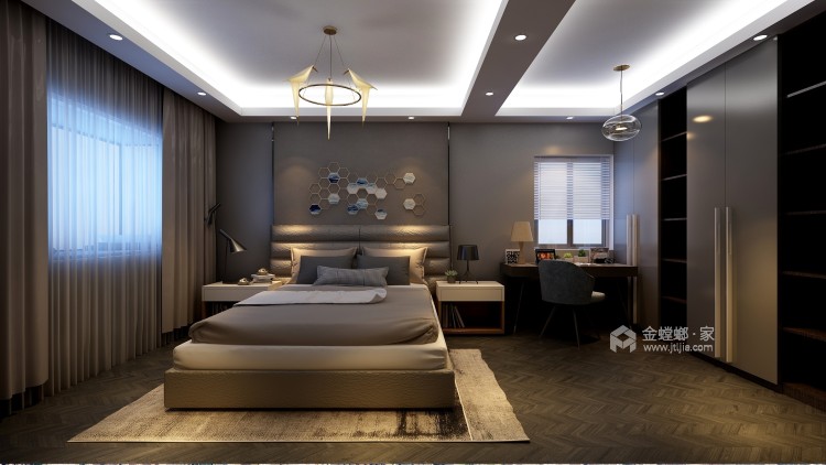 77平米现代简约 让心态和设计一样简单年轻-卧室效果图及设计说明
