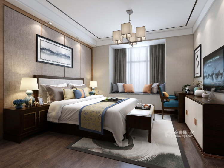 130平个性复古风 实用设计宅-卧室效果图及设计说明