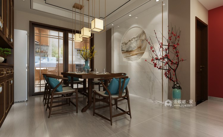 130平个性复古风 实用设计宅-餐厅效果图及设计说明