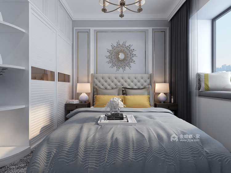 打破陈旧，极具个性的新中式-卧室效果图及设计说明